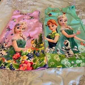 Zara Kids Dresses - Pink and Green Frozen Theme 3T
